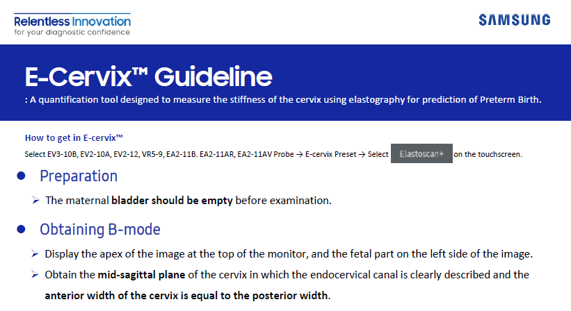 Quick Overview on E-Cervix™ for cervix stiffness measurement and preterm birth prediction