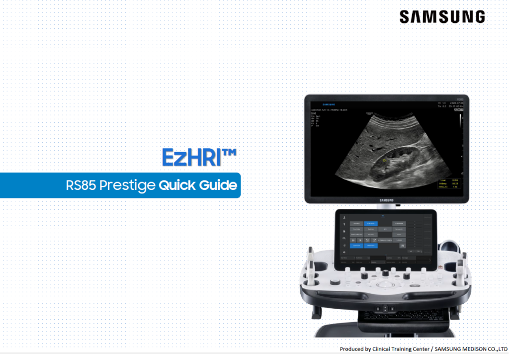 Quick guide on using EzHRI™ for liver ultrasound and hepato renal index assessment with RS85 Prestige