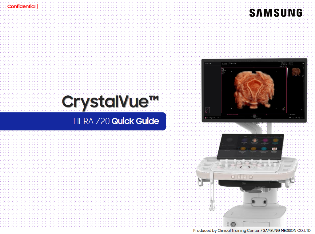 Quick guide on CrystalVue™ and CrystalVue Flow™ for 3D ultrasound imaging on HERA Z20
