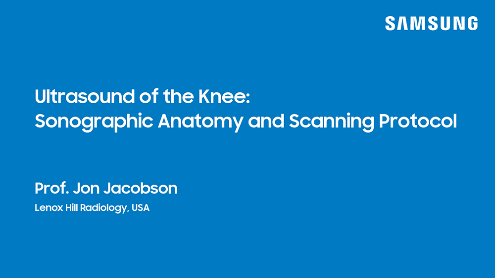 Webinar on knee ultrasound focusing on sonographic anatomy and standardized scanning protocols