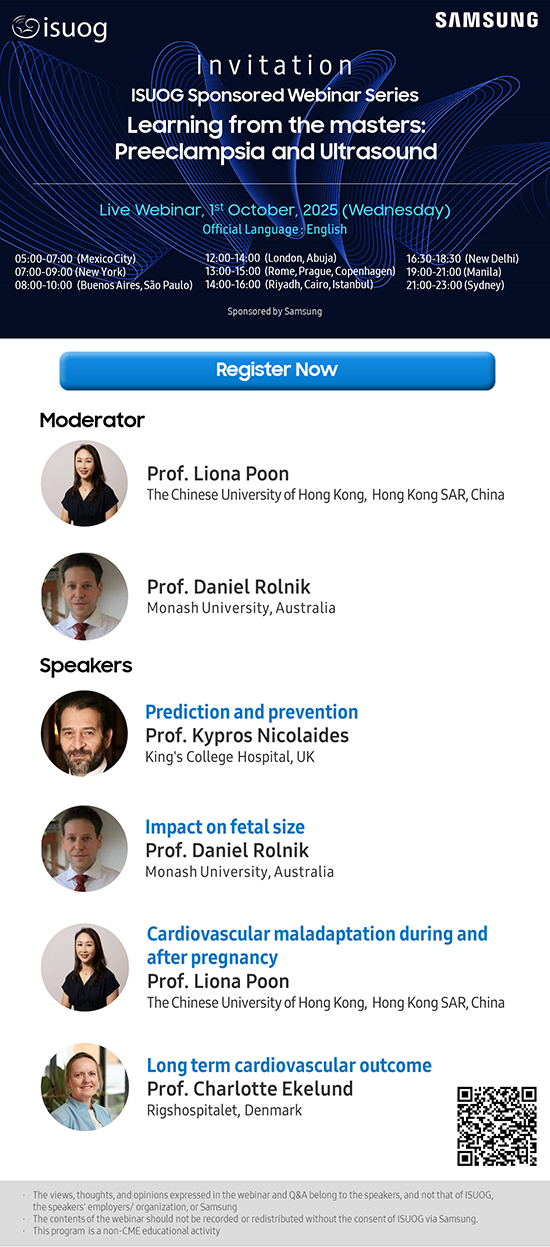 ISUOG Sponsored Webinar Series Learning from the masters: Preeclampsia and Ultrasound