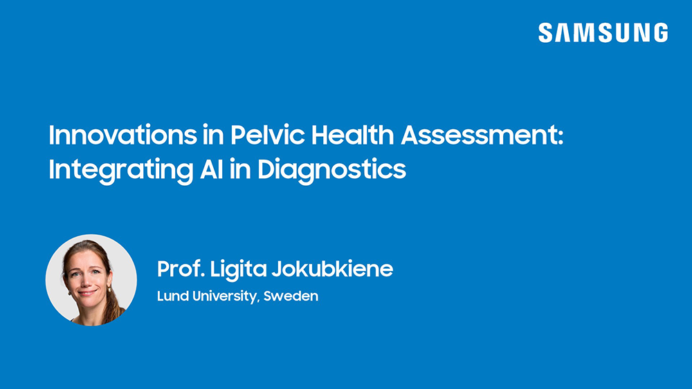 Webinar presentation on pelvic floor ultrasound highlighting pelvic health assessment and integration of AI in diagnostics