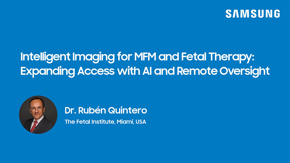 Webinar presentation on fetal therapy ultrasound highlighting intelligent imaging